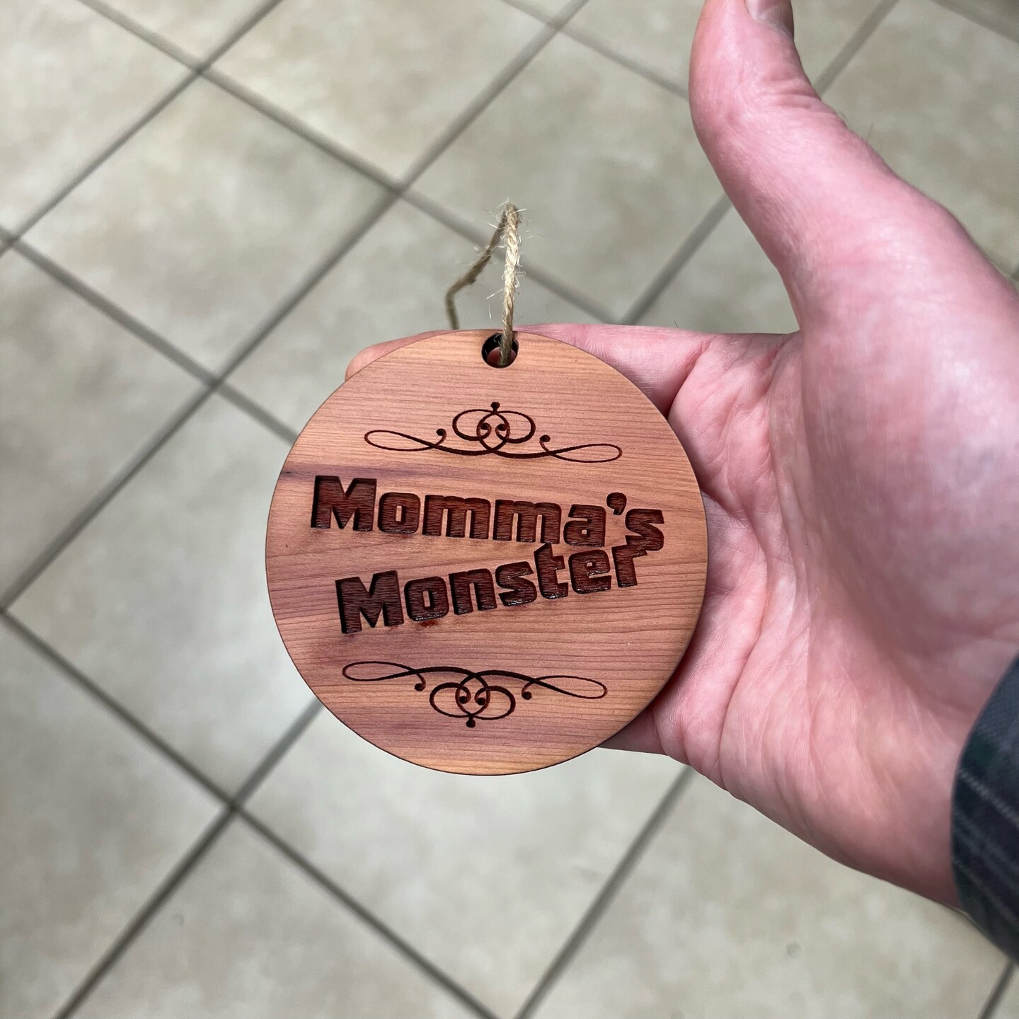 Ornament - Momma&#x27;s Monster - Cedar Ornament