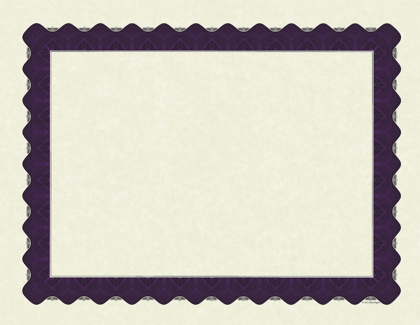 Great Papers! Parchment Certificates with Metallic Border, Purple Border, 8.5&#x22; x 11&#x22;, Printer Compatible, 100 Count
