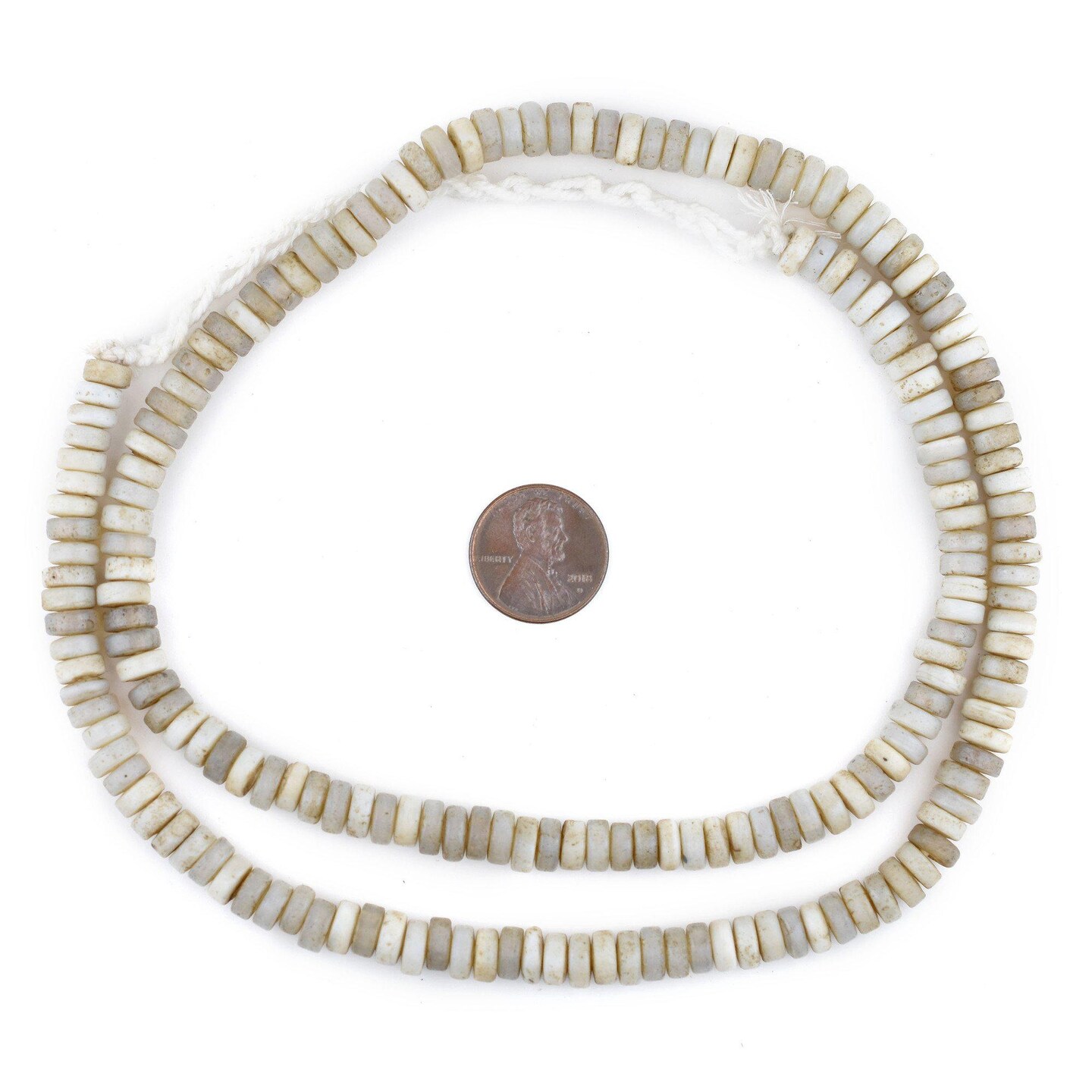 TheBeadChest Vintage-Style White Java Glass Button Beads (8mm)