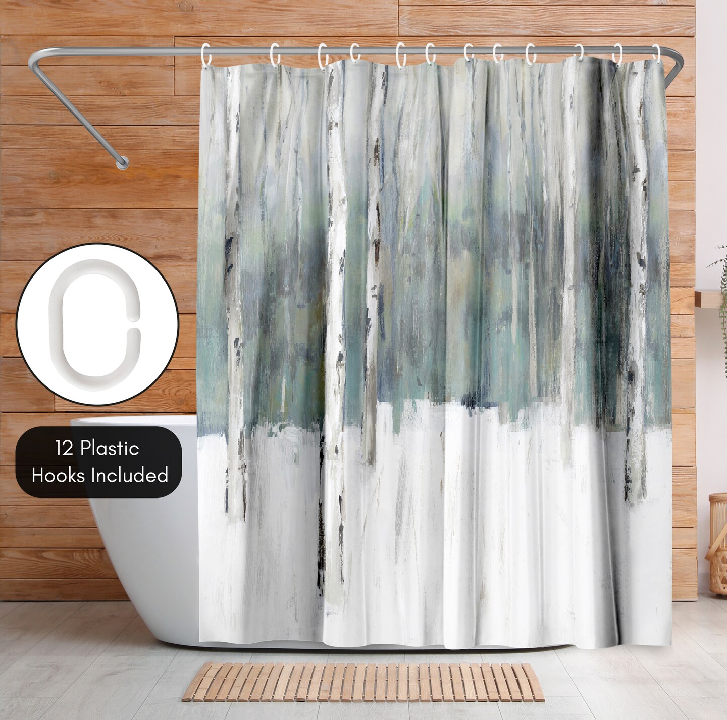 Americanflat 71" x 74" Shower Curtain, Winters Trail II by PI Creative Art