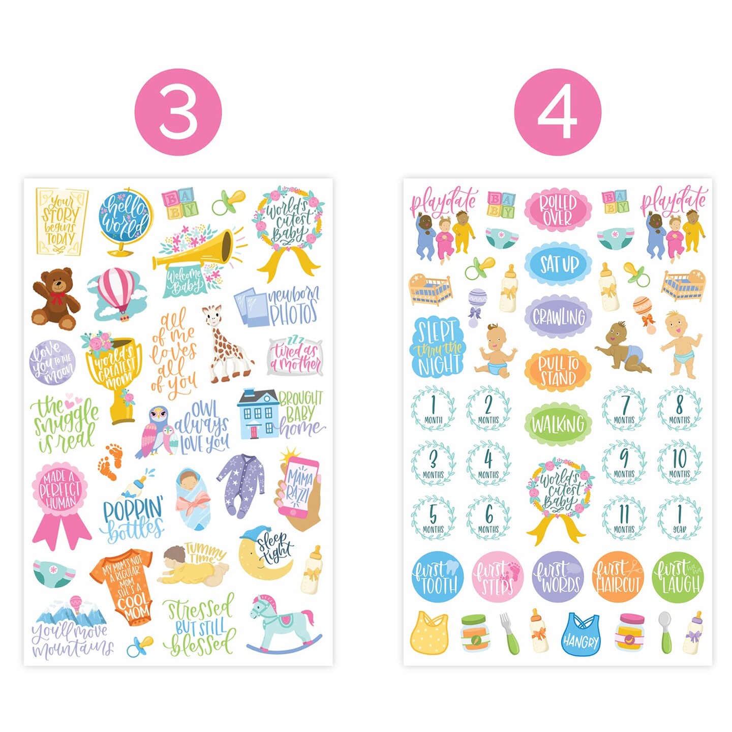 bloom daily planners Sticker Sheets, Pregnancy &#x26; Baby&#x27;s First Year Stickers V2