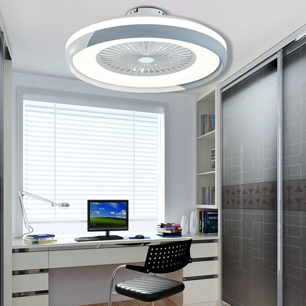Kitcheniva Modern Dimmable Flush Mount Ceiling Fan Chandelier With Remote