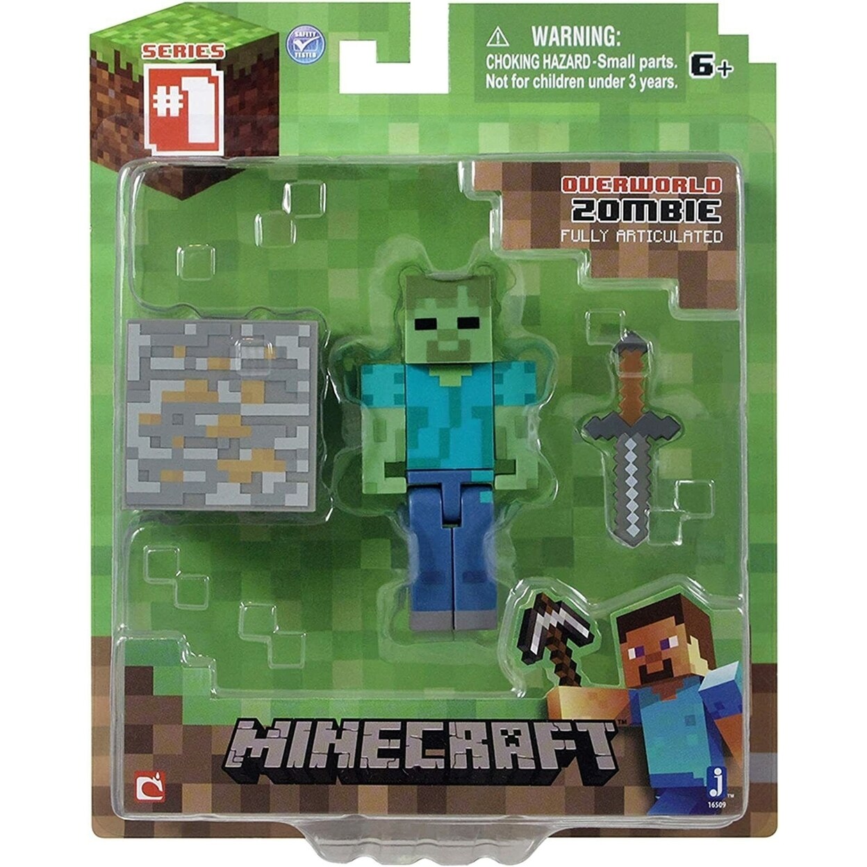 Minecraft Overworld Zombie Fully Articulated Action Figure