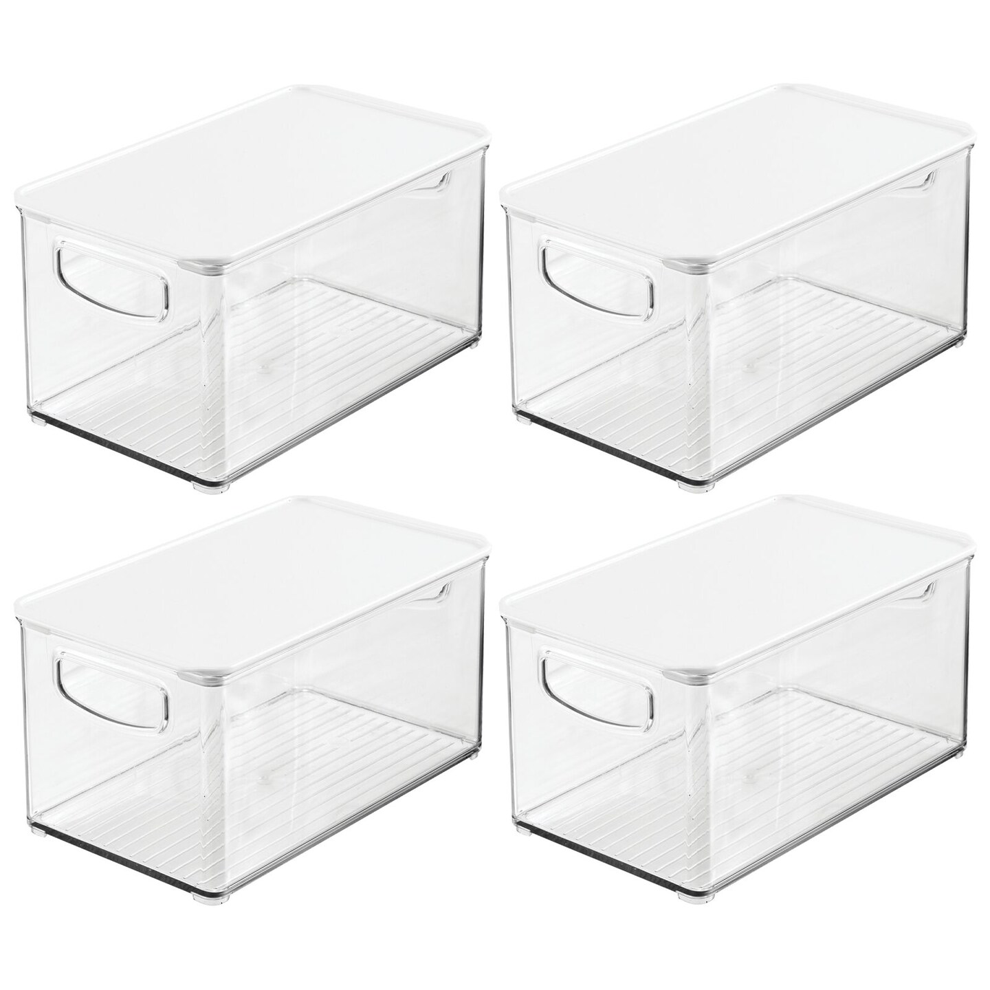 mDesign Plastic Deep Kitchen Storage Bin Box, Lid/Handles