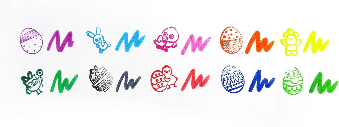 Easter Stamp Marker Set of 10, Easter Party Favors Easter Basket Stuffer Color Marker and Stamper Set,