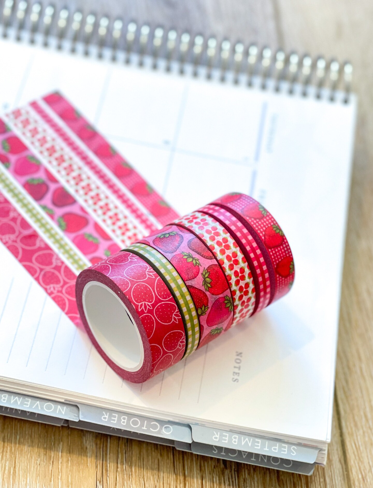 Strawberries Red Summer Fruit Washi Tape Set (#W061)