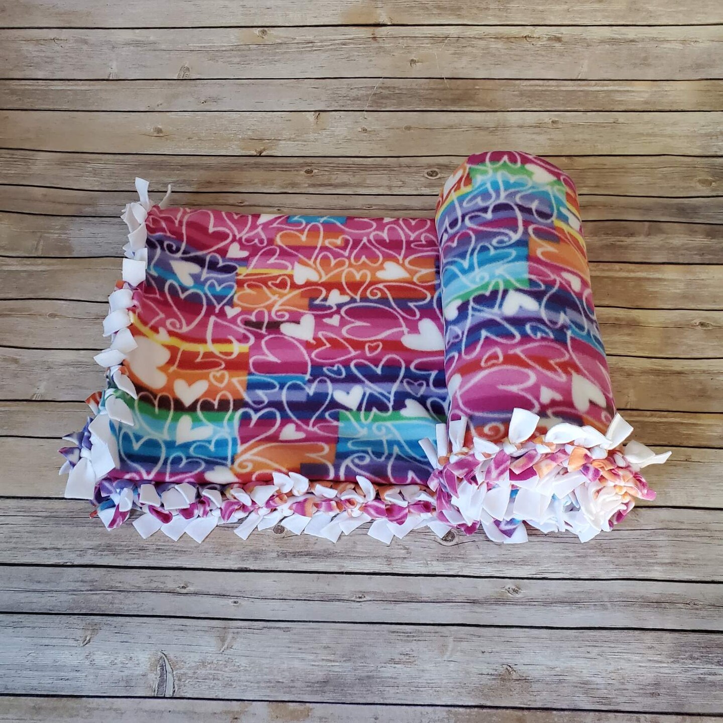 thumbnail image 2 of 1pc Valentines Day Heart Print Flannel Blanket Soft - Mauritius 2 of 10