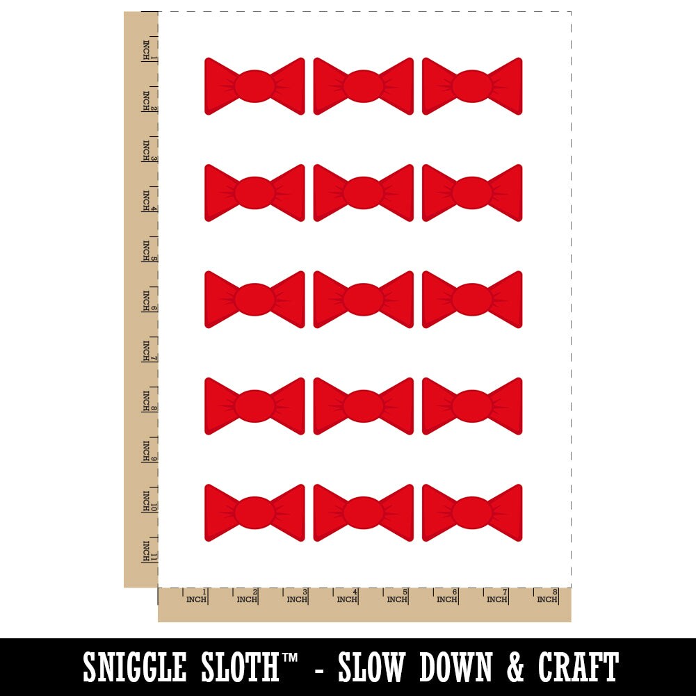 Bow Tie Solid Temporary Tattoo Water Resistant Fake Body Art Set Collection (1 Sheet)