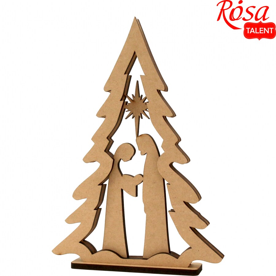 Rosa Talent Nativity Scene 2 - 3D composition on a stand. MDF. 6.89*1.38*9.84 inches
