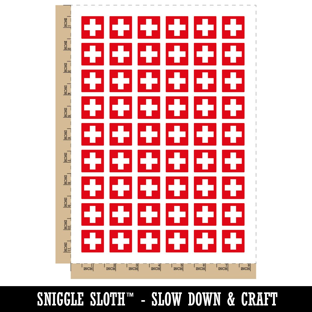 Switzerland Flag Temporary Tattoo Water Resistant Fake Body Art Set Collection (1 Sheet)