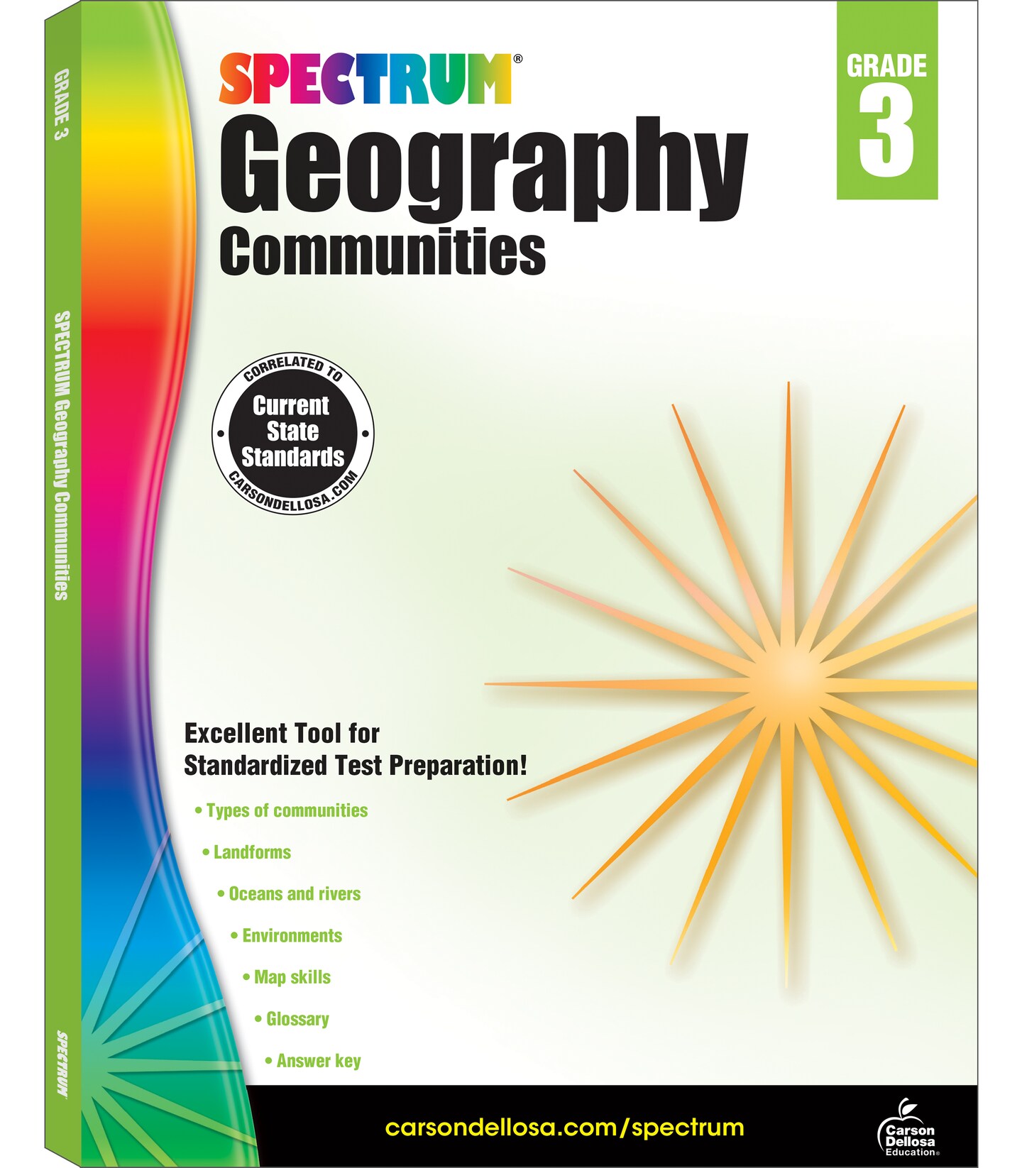 Spectrum Geography 3rd Grade Workbook, Ages 8 to 9, Grade 3 Geography, Covering Different Types of Communities, Landforms, Oceans, Environments, and Map Skills - 128 Pages