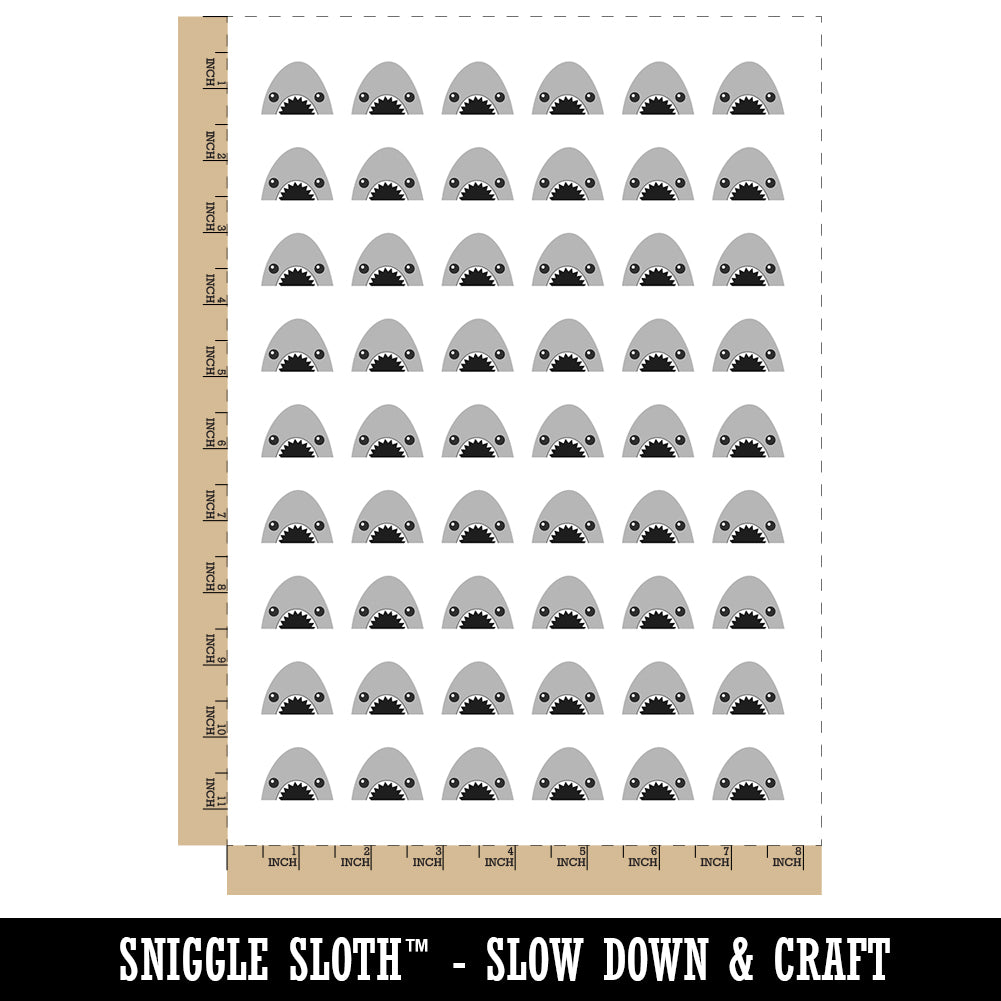 Peeking Shark Temporary Tattoo Water Resistant Fake Body Art Set Collection (1 Sheet)