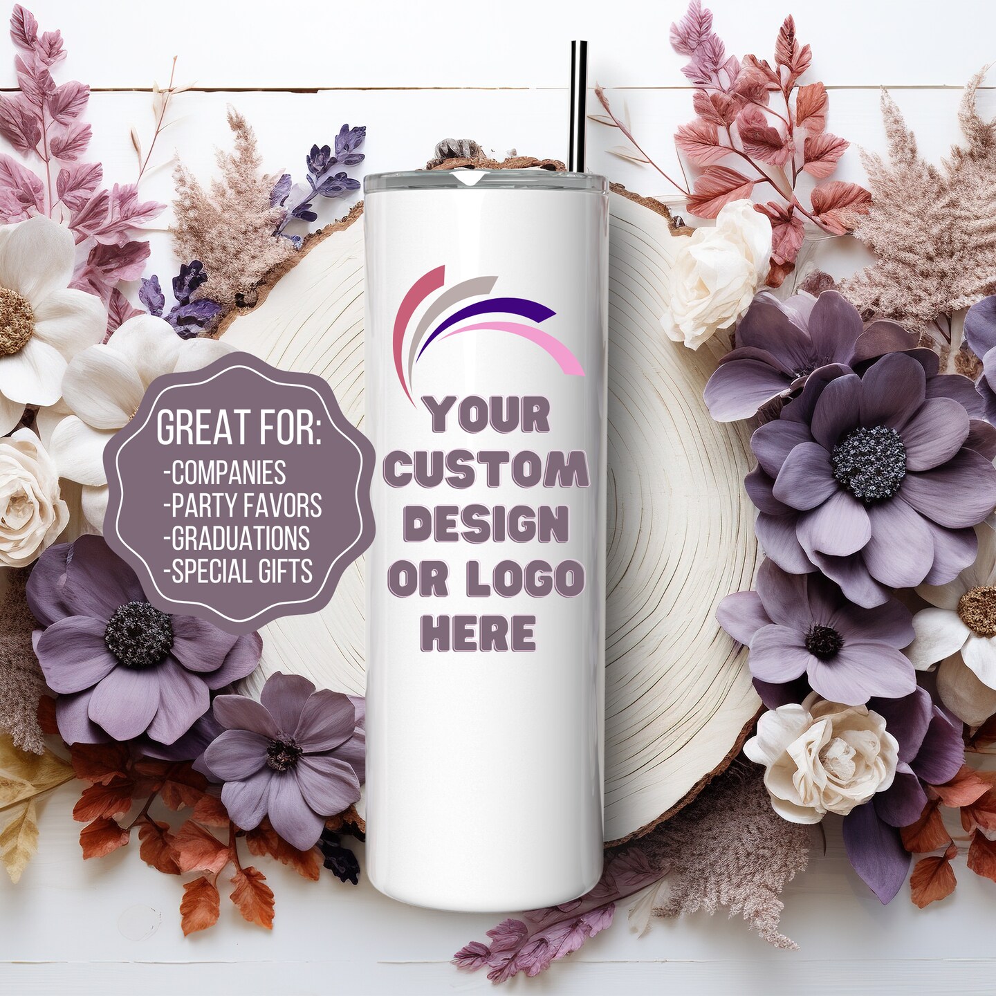 Custom logo tumbler, Personalized 20 oz Tumbler Design, Custom company ...