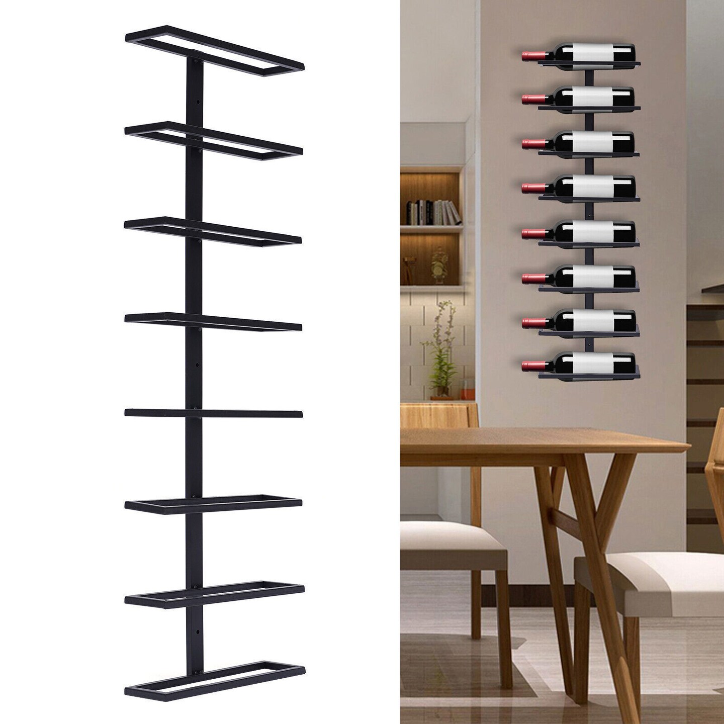 Kitcheniva Wall-Mounted 8 Bottle Wine Display Rack
