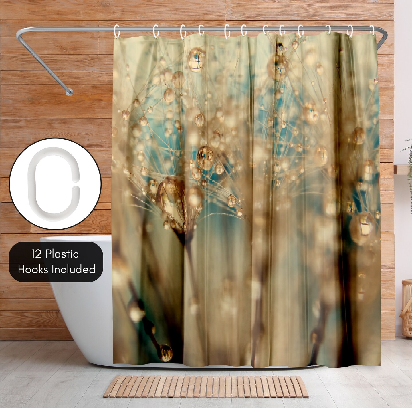 Droplets Of Gold by Ingrid Beddoes Shower Curtain 71&#x22; x 74&#x22;