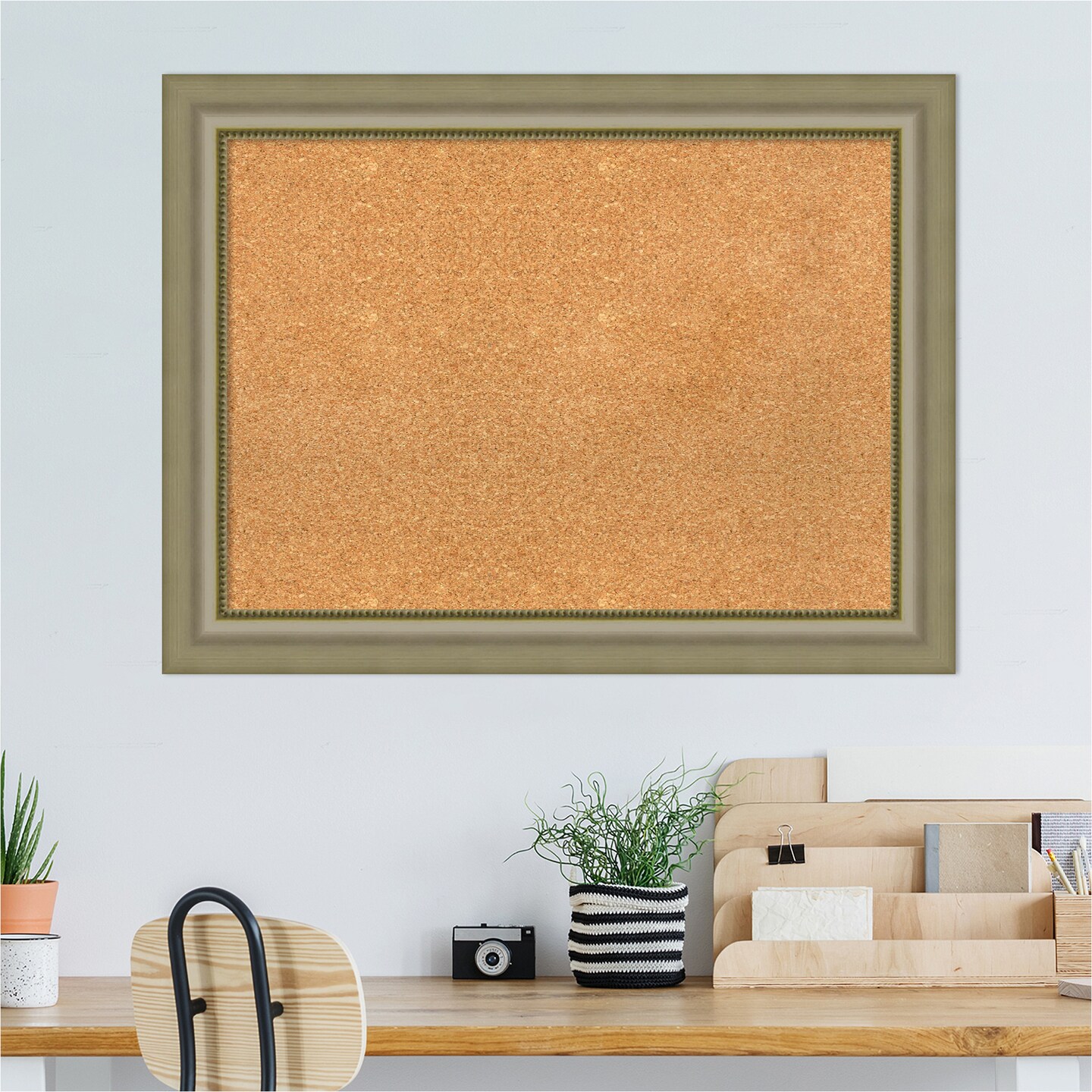 Vegas Wood Framed Corkboard, Natural Cork