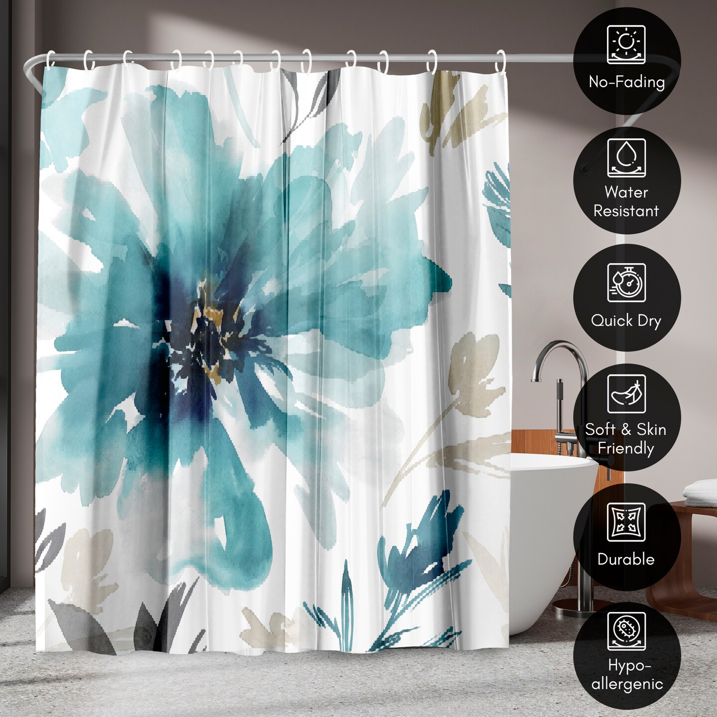 Finesse I by PI Creative Art Shower Curtain 71&#x22; x 74&#x22;