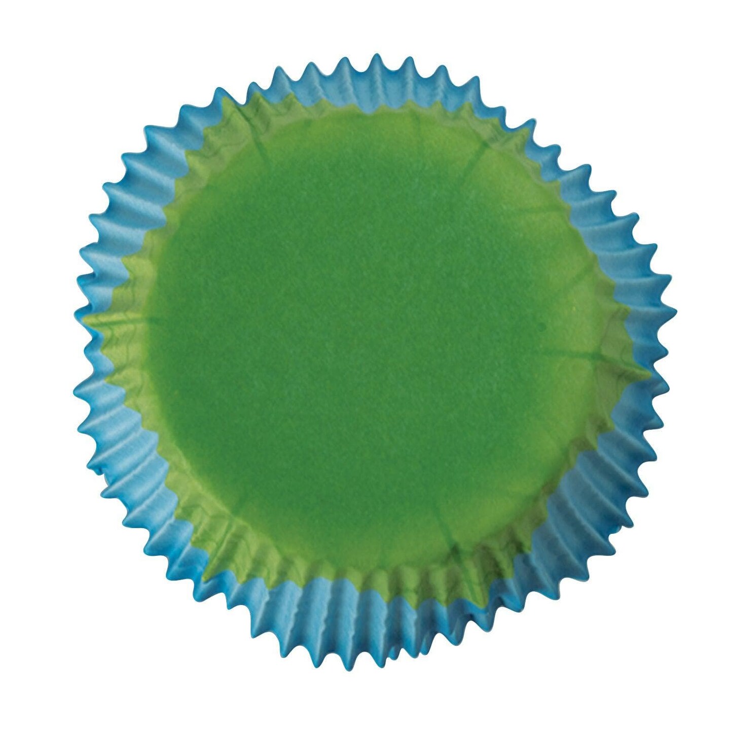 Blue and Green Petal Cut Standard Size Cupcake Wrappers &#x26; Liners | 25 PC Set