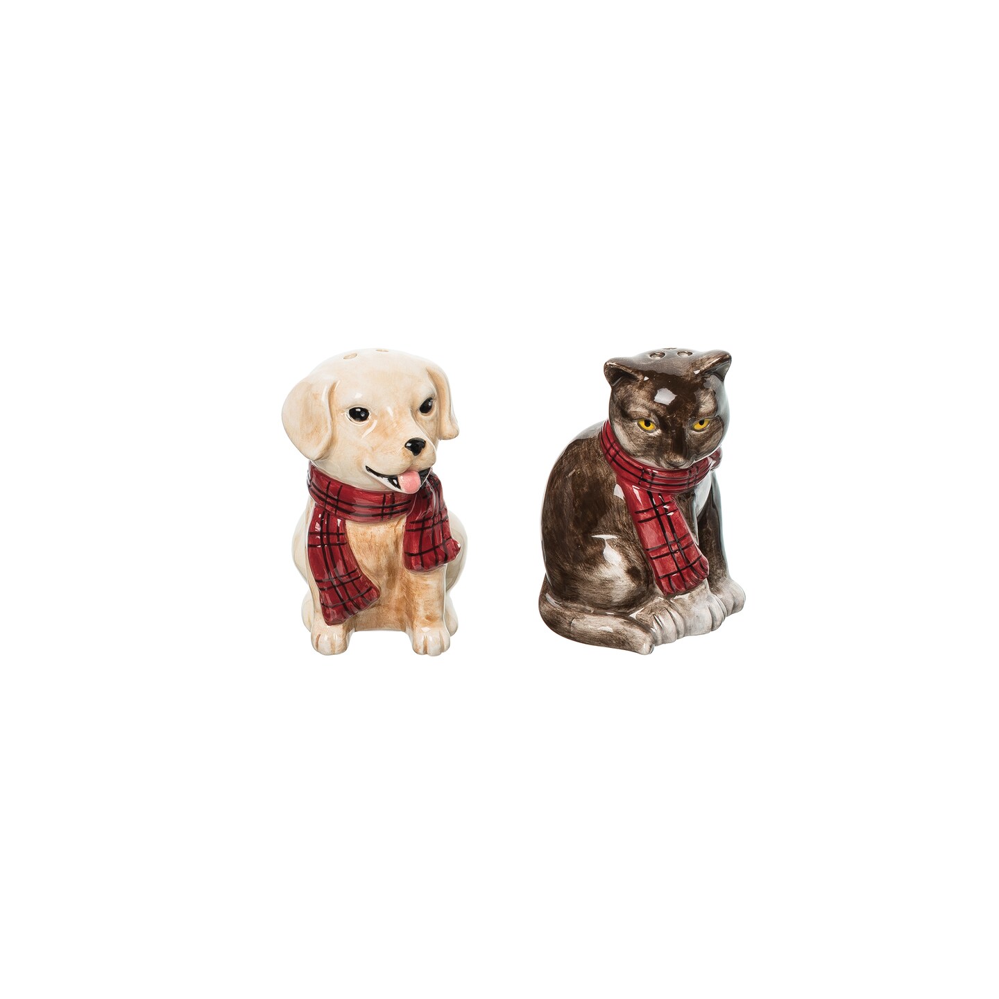Christmas Dog and Cat Salt &#x26; Pepper Shakers Set of 2