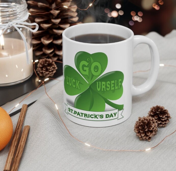 Saint Patrick's Day White Ceramic Mug, 11oz