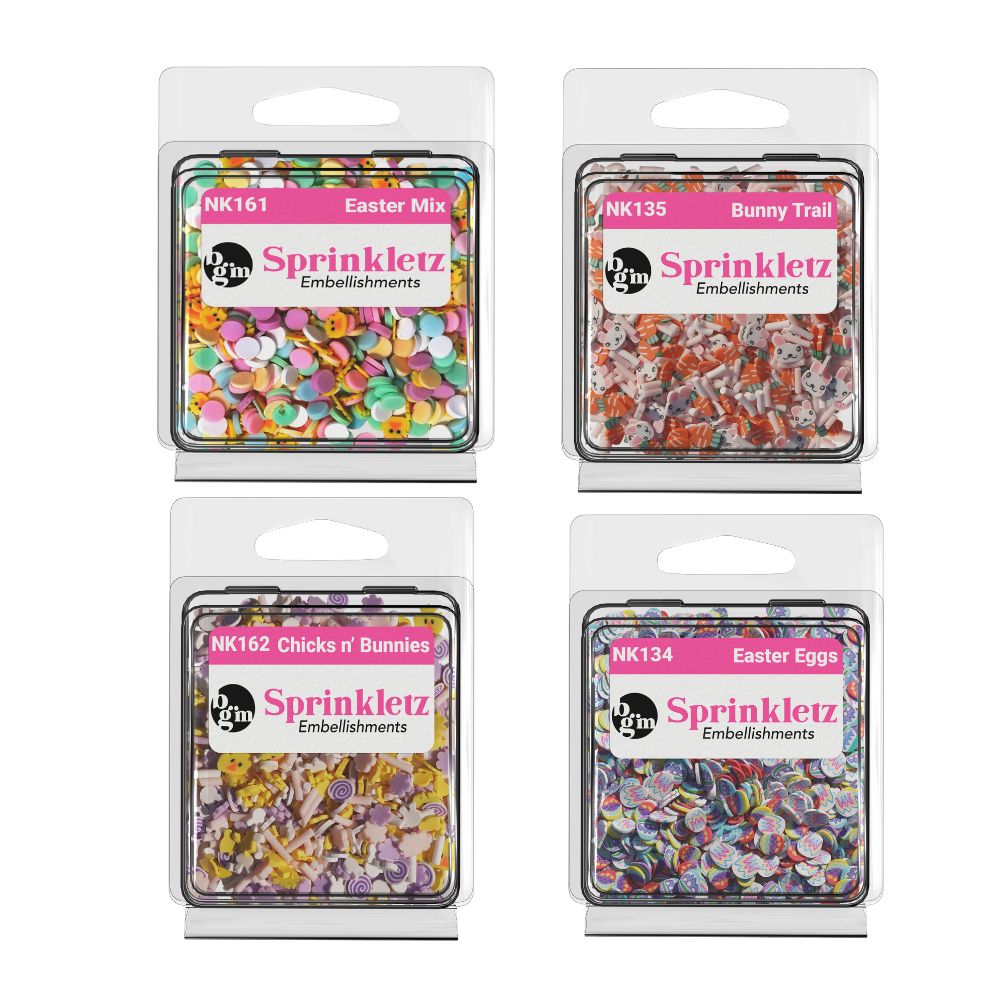 Buttons Galore and More Sprinkletz - Tiny Polymer Clay Embellishments - Easter Bundle 48 grams
