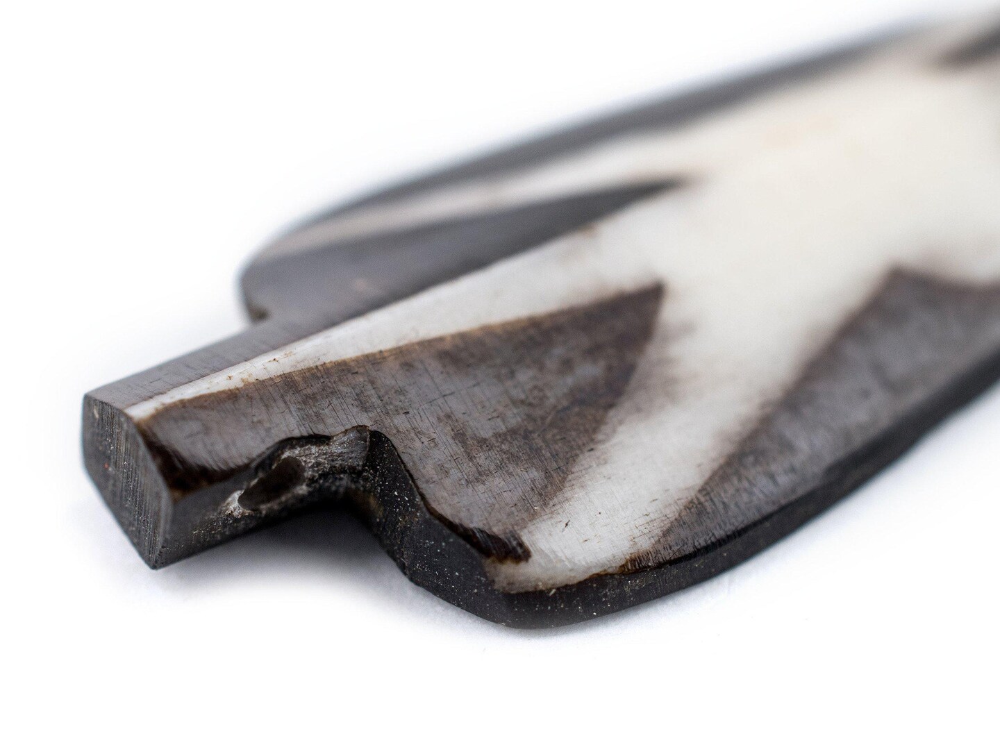 The Bead Chest Star Batik Bone Arrow Pendant 25mm Kenya African Black and White Handmade