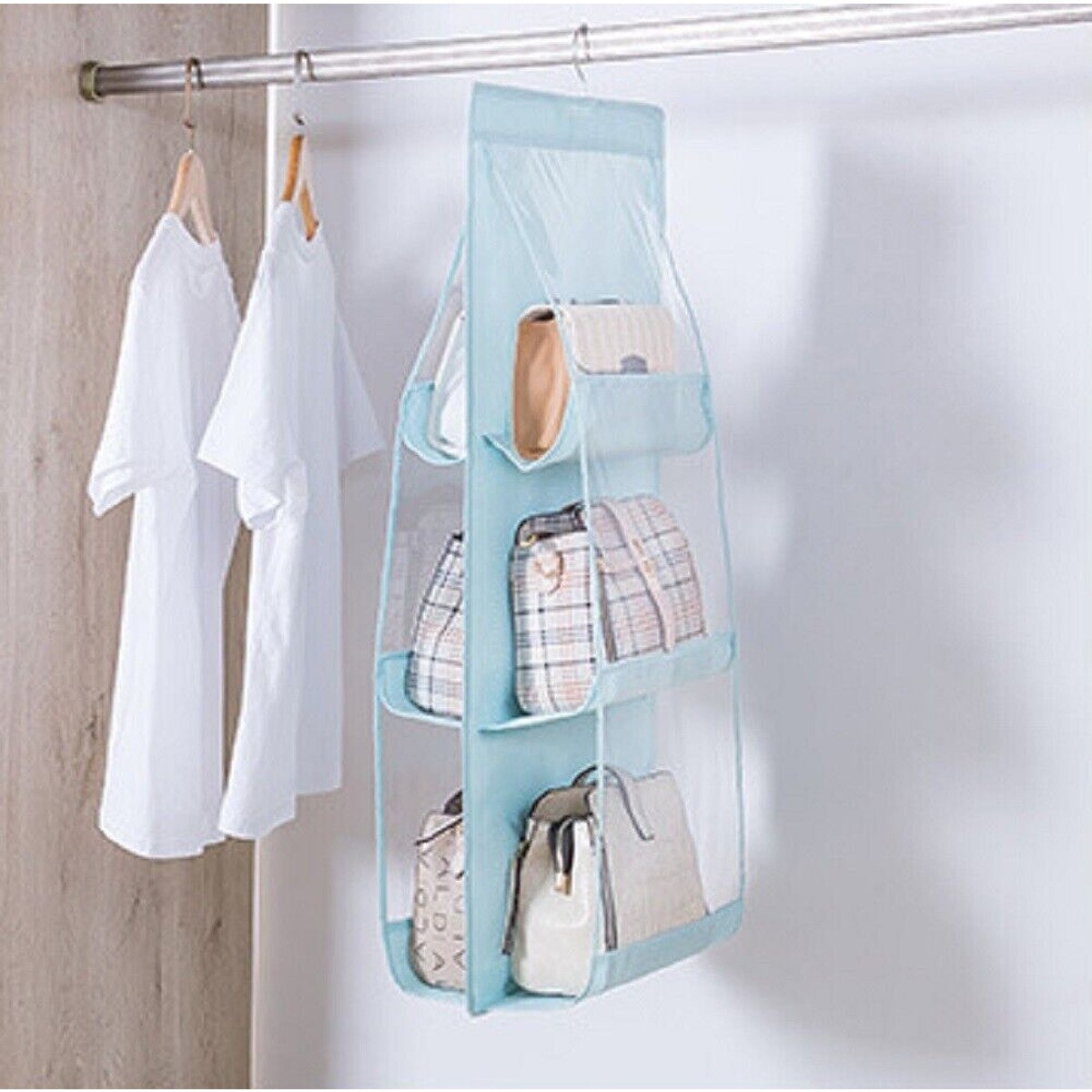 Hanging Handbag Organizer with 6 Pockets