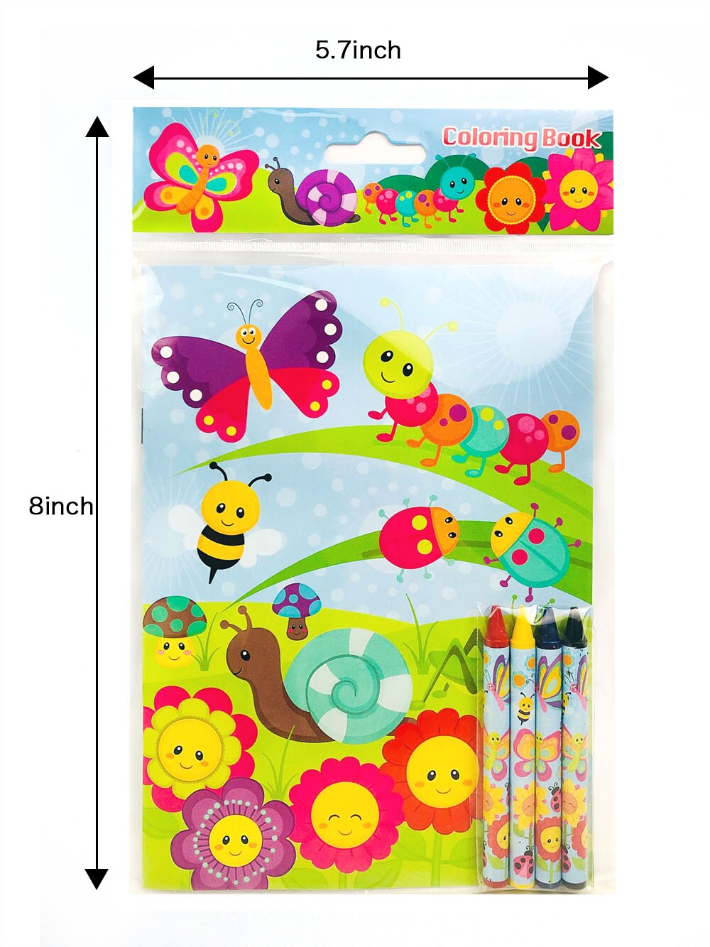 Tiny Mills Butterfly Spring Insect Coloring Books with Crayons Party Favors with 12 Coloring Books and 48 Crayons