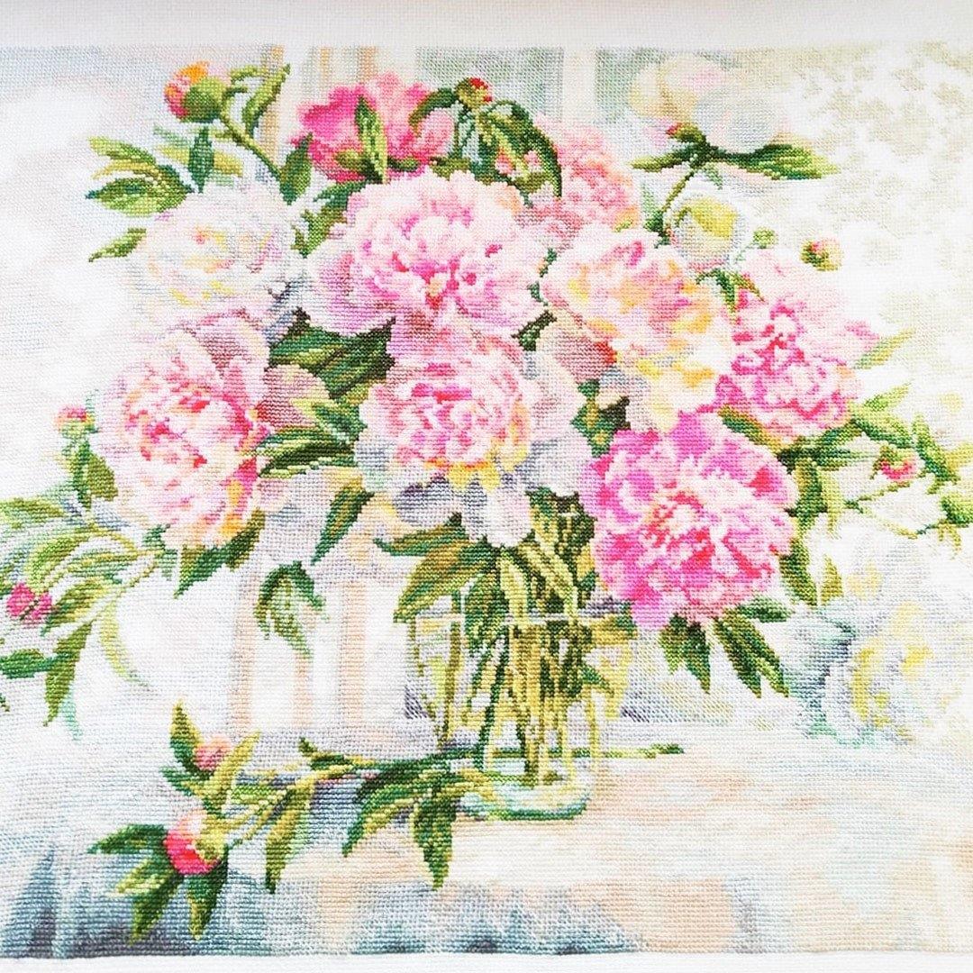 Peonies by the window  2-51 Counted Cross-Stitch Kit