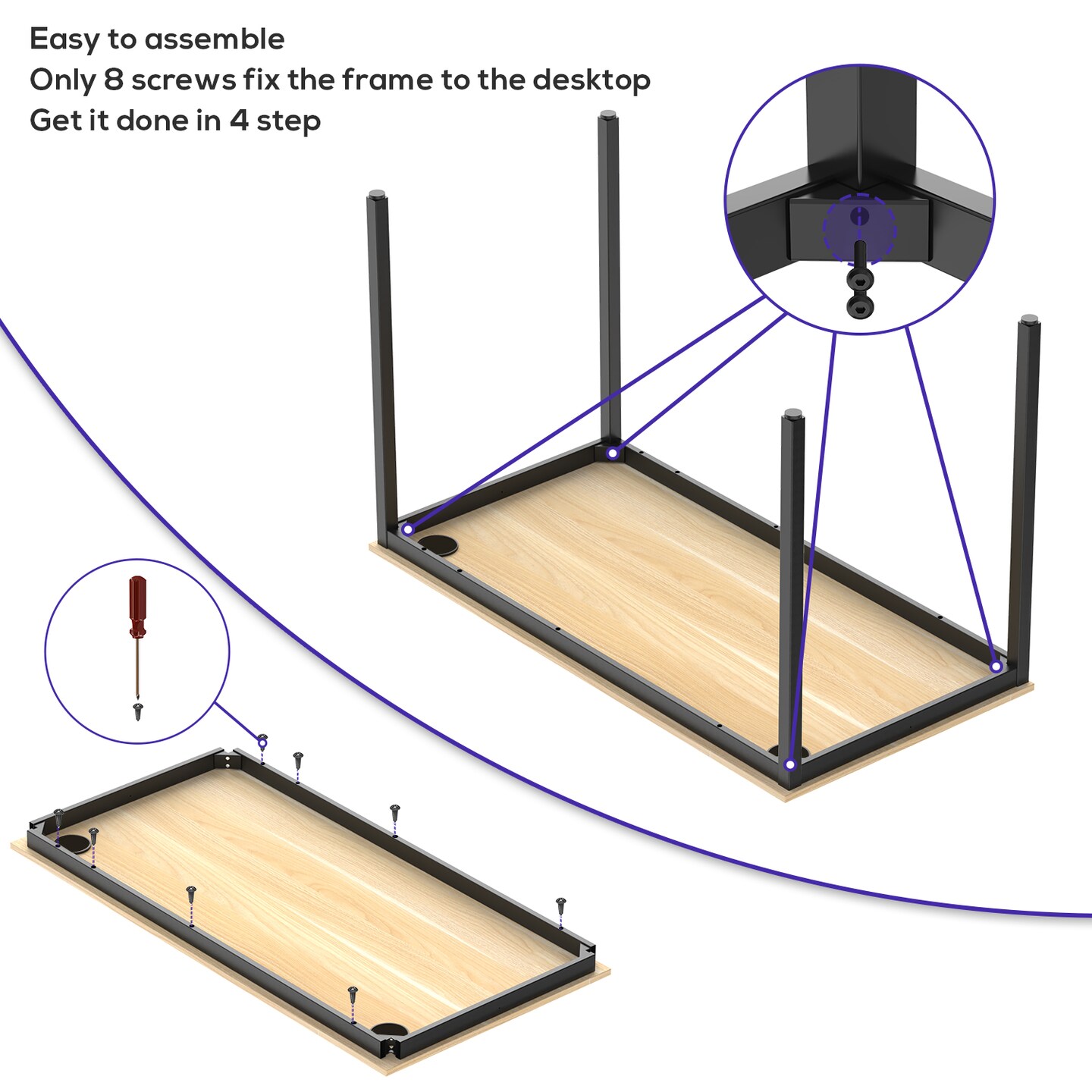 Eureka Ergonomic 47 x 24 Office Computer Desk