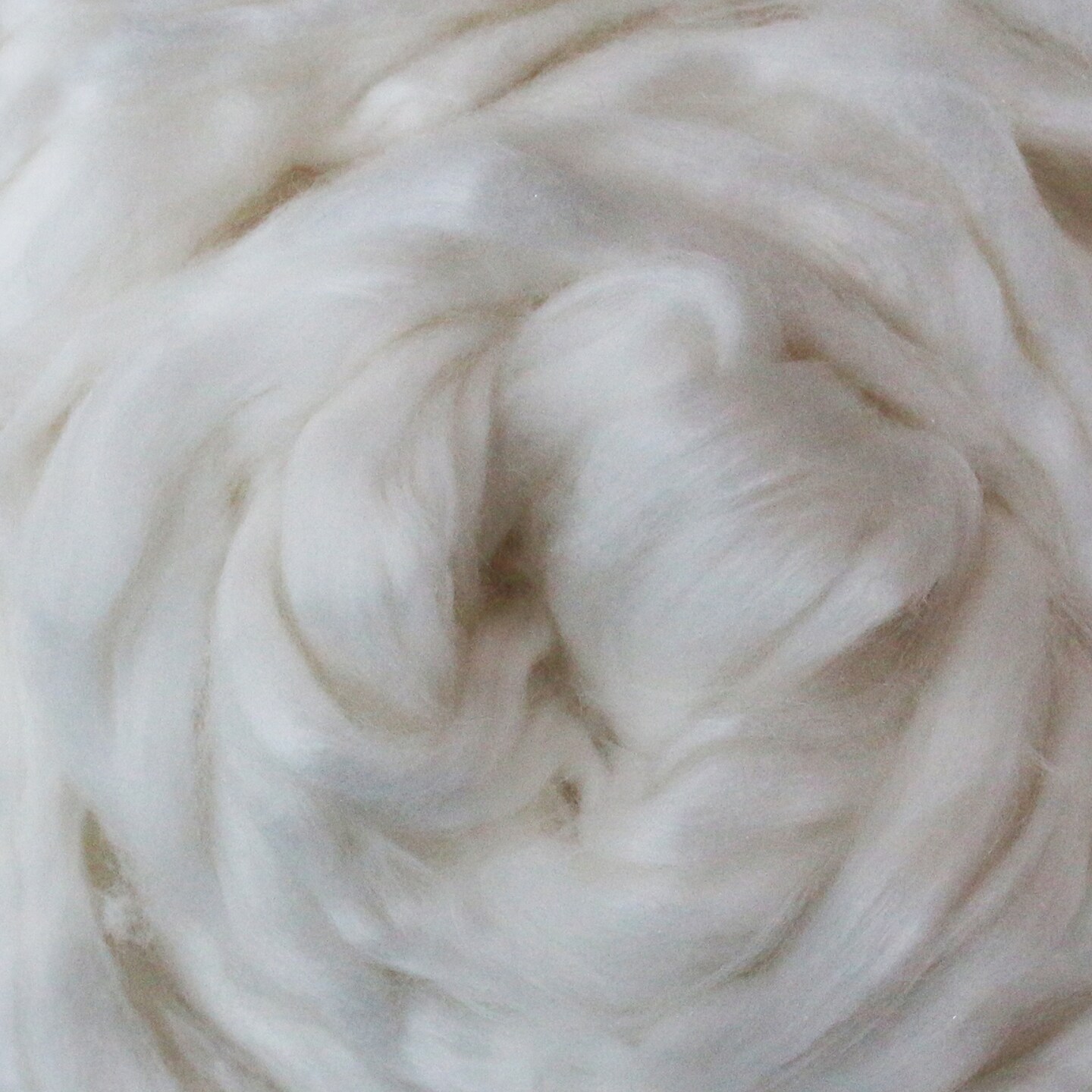 2oz Ingeo Corn Fiber: Natural White Undyed Combed Top Roving. Plant Based, Eco Friendly, Vegan