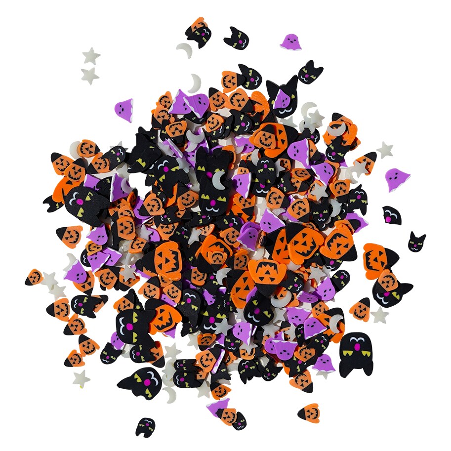 Buttons Galore and More Sprinkletz - Tiny Polymer Clay Embellishments - Spooky Halloween Bundle 72 grams