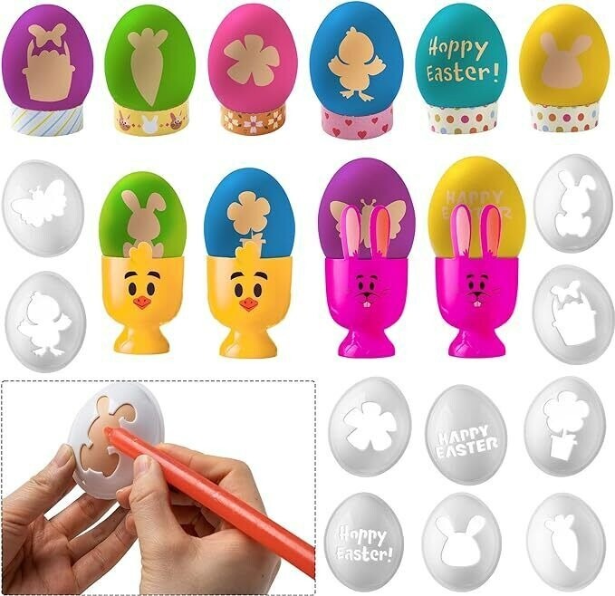 40Pcs Easter Egg Dye Kit DIY Easter Egg Decorating Kit with Dye Tablets Egg Hunt