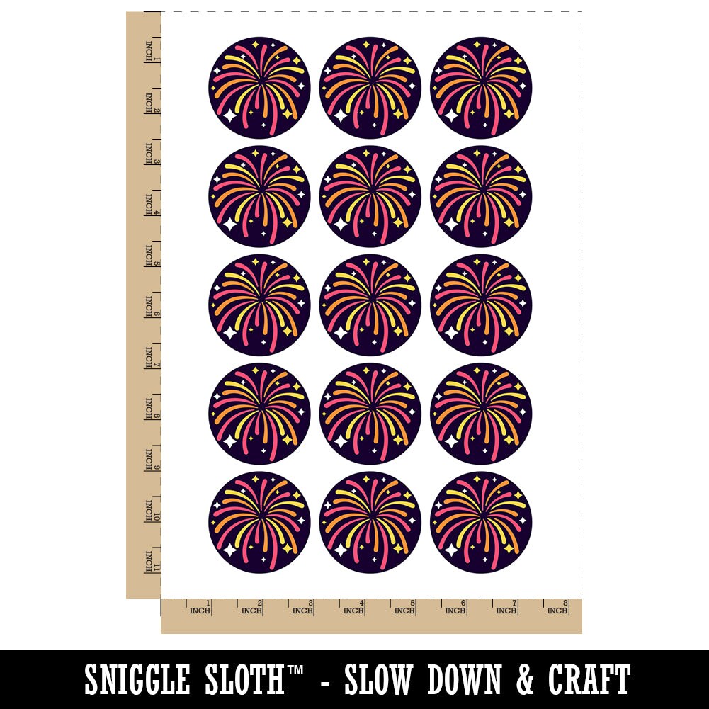 Firework Fourth of July Temporary Tattoo Water Resistant Fake Body Art Set Collection (1 Sheet)