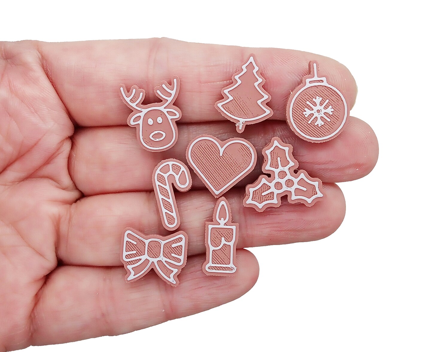 Miniature Gingerbread Cookies, 1:6 Scale Dollhouse Christmas Food, Set of 8, Adorabilities