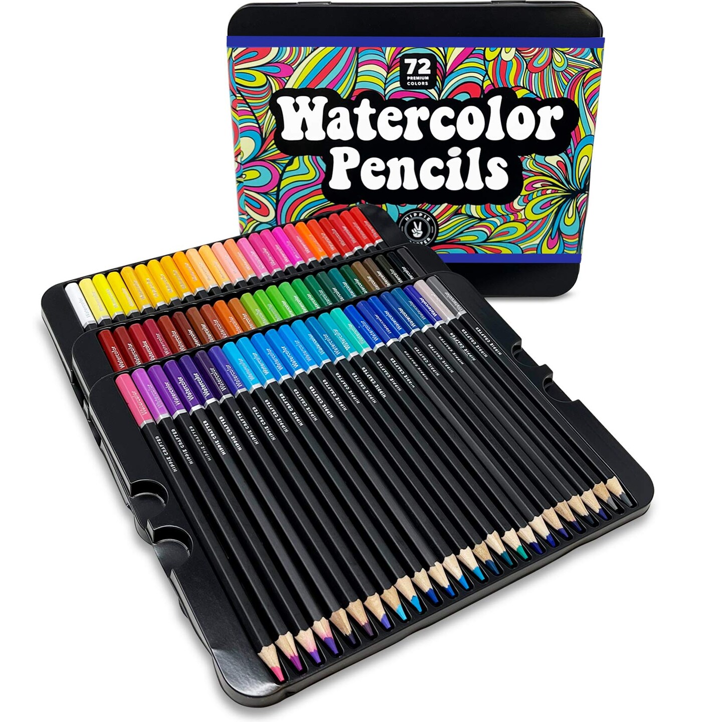 Watercolor Colored Pencils for Adult Coloring Professional 72 Bulk Pencil Set Water Color Pencils Painting Art for Artists &#x26; Beginners Drawing and Watercolor Pencils