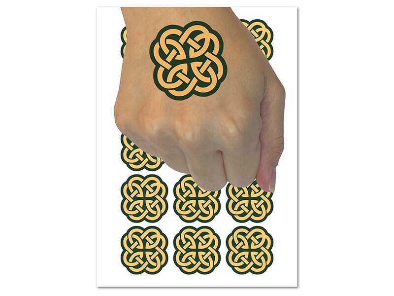 Clover Irish Celtic Knot Temporary Tattoo Water Resistant Fake Body Art Set Collection (1 Sheet)