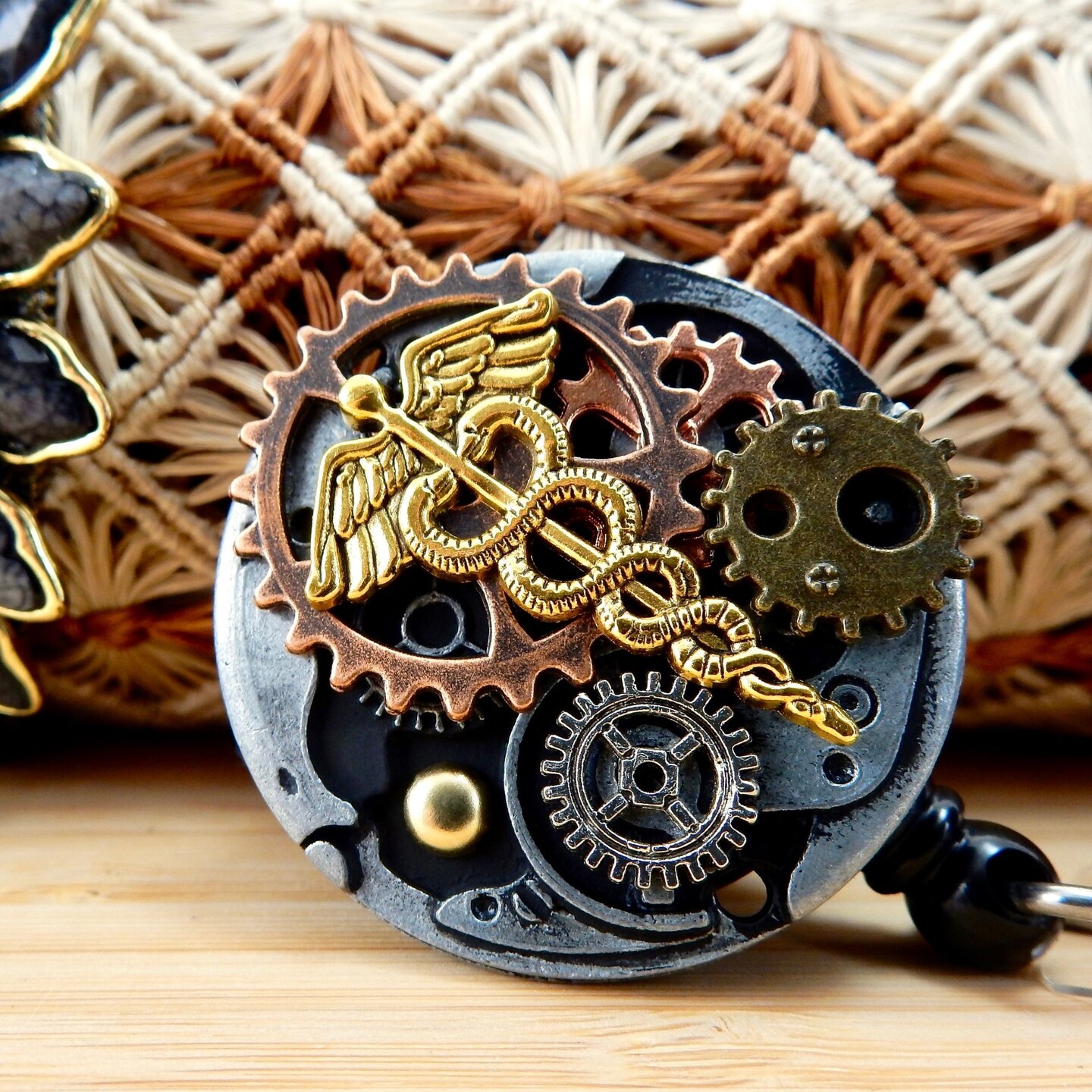 Unique Doctor Gift, Caduceus Symbol Badge Reel Retractable