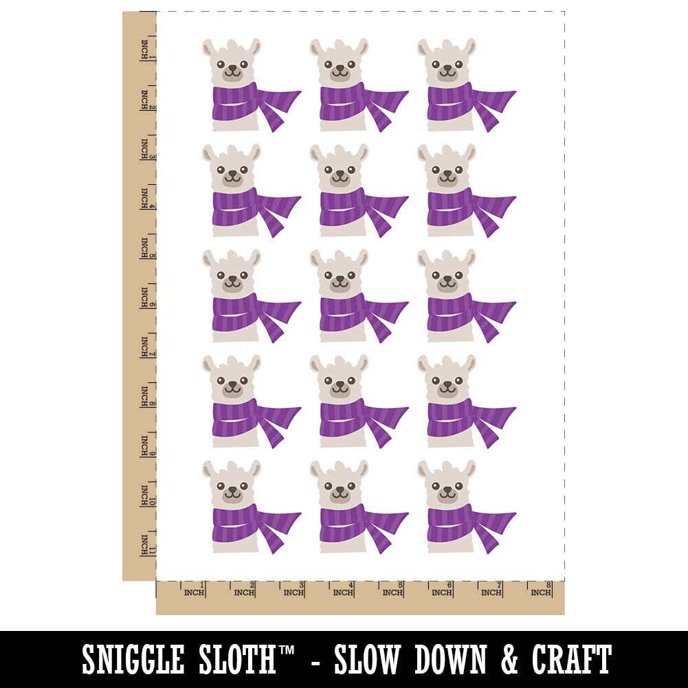 Llama with Scarf Temporary Tattoo Water Resistant Fake Body Art Set Collection (1 Sheet)