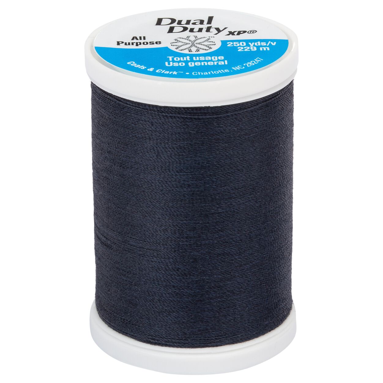 250 yards -- Dual Duty XP -- All Purpose Sewing Thread -- Dark Midnight Color -- Ref. S910-4840 by Coats &#x26; Clark&#xAE;