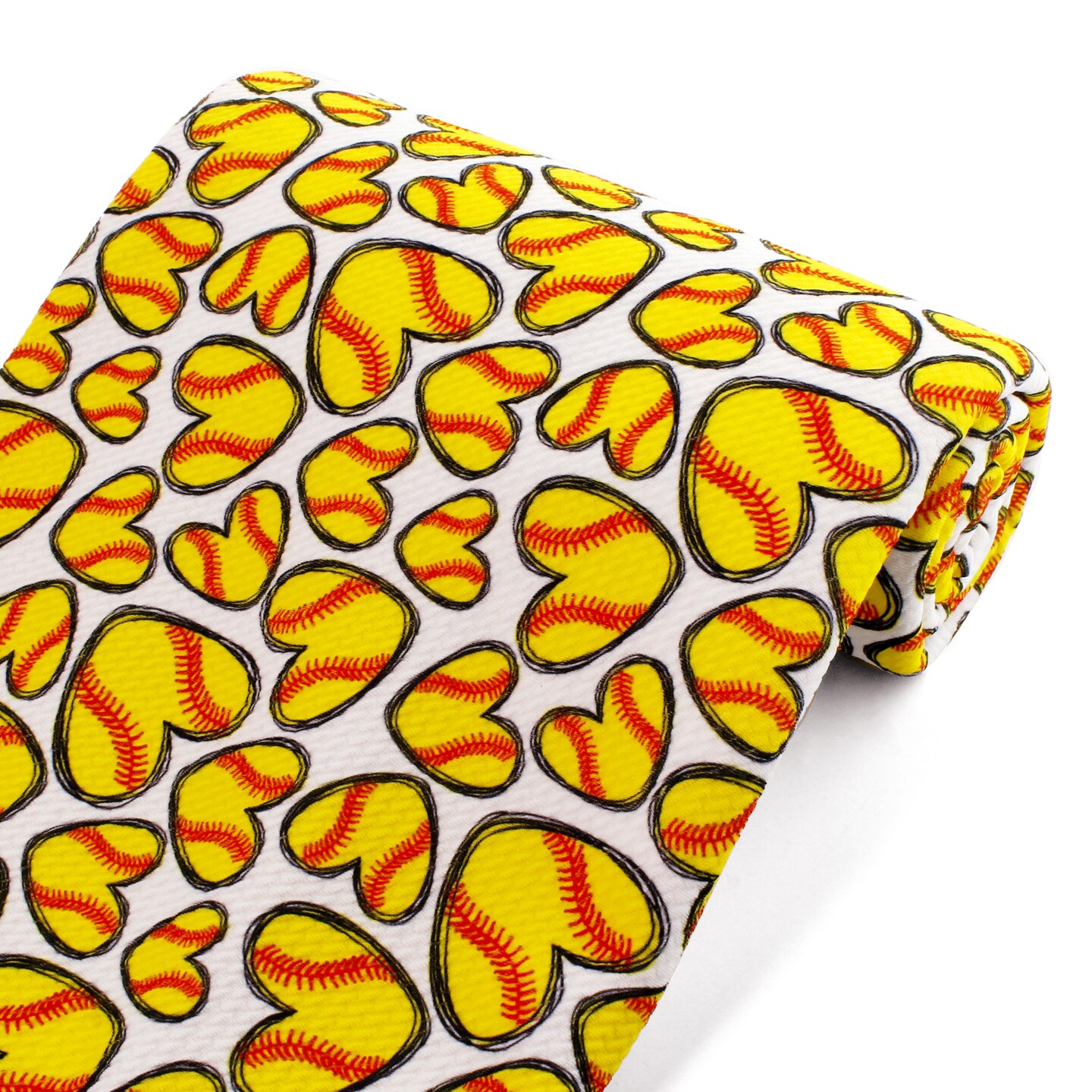Softball Hearts Bullet Fabric