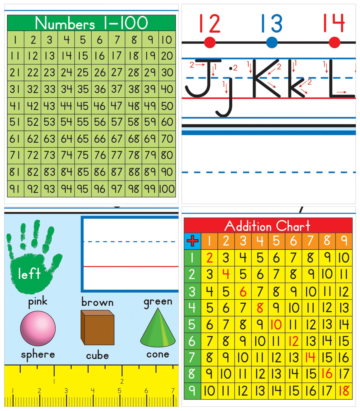 Carson Dellosa 36pc Traditional Manuscript Name Plates for Classroom, Name Plate for Desk With Number Line, Ruler, Alphabet Chart, Hundreds Chart for Classroom &#x26; More, Grades 1-3 Classroom Essentials