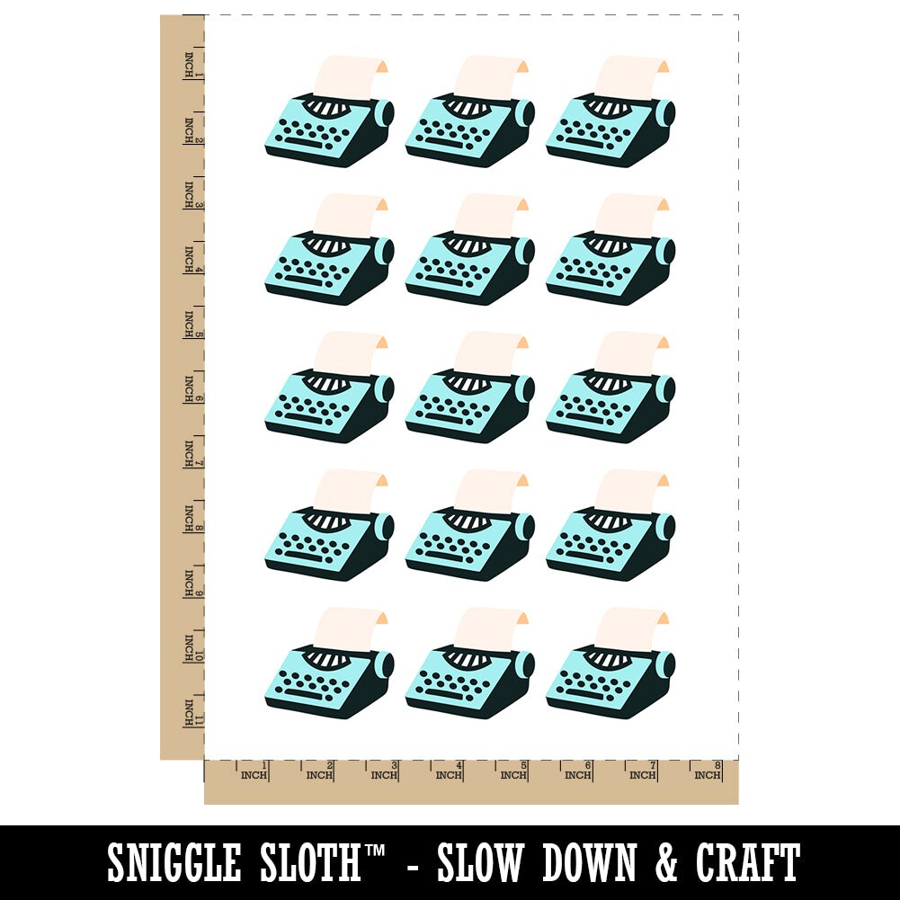 Old Typewriter Icon for Novels Books and Letters Temporary Tattoo Water Resistant Fake Body Art Set Collection (1 Sheet)