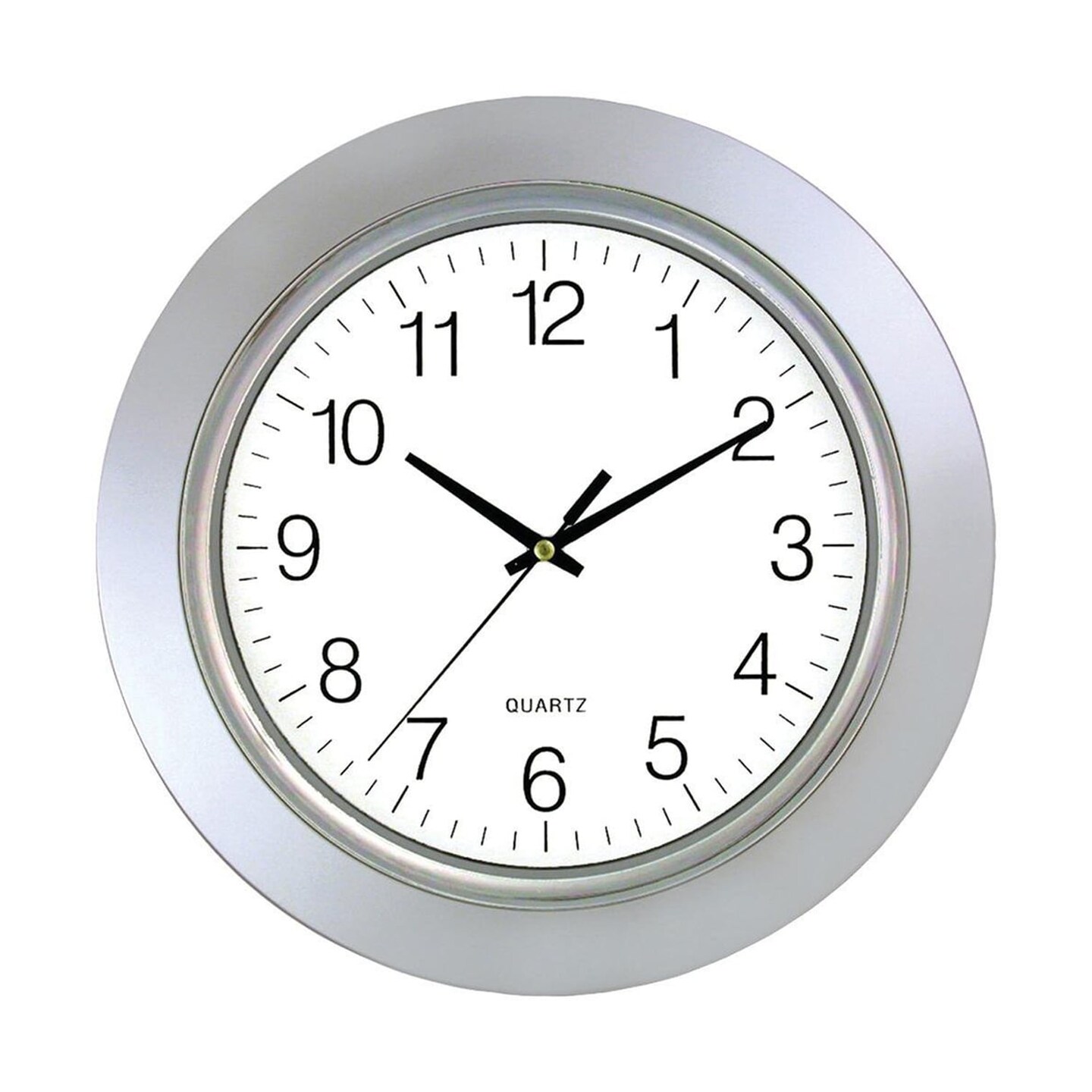 Timekeeper 13&#x22; Chrome Bezel Round Wall Clock
