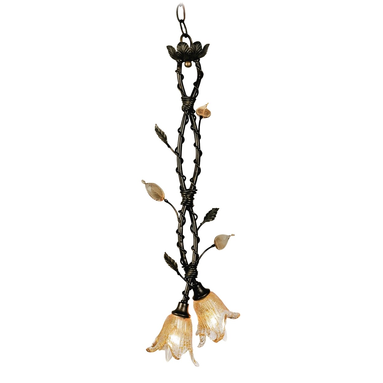Chantilly 2-Light Pendant In Dark Bronze
