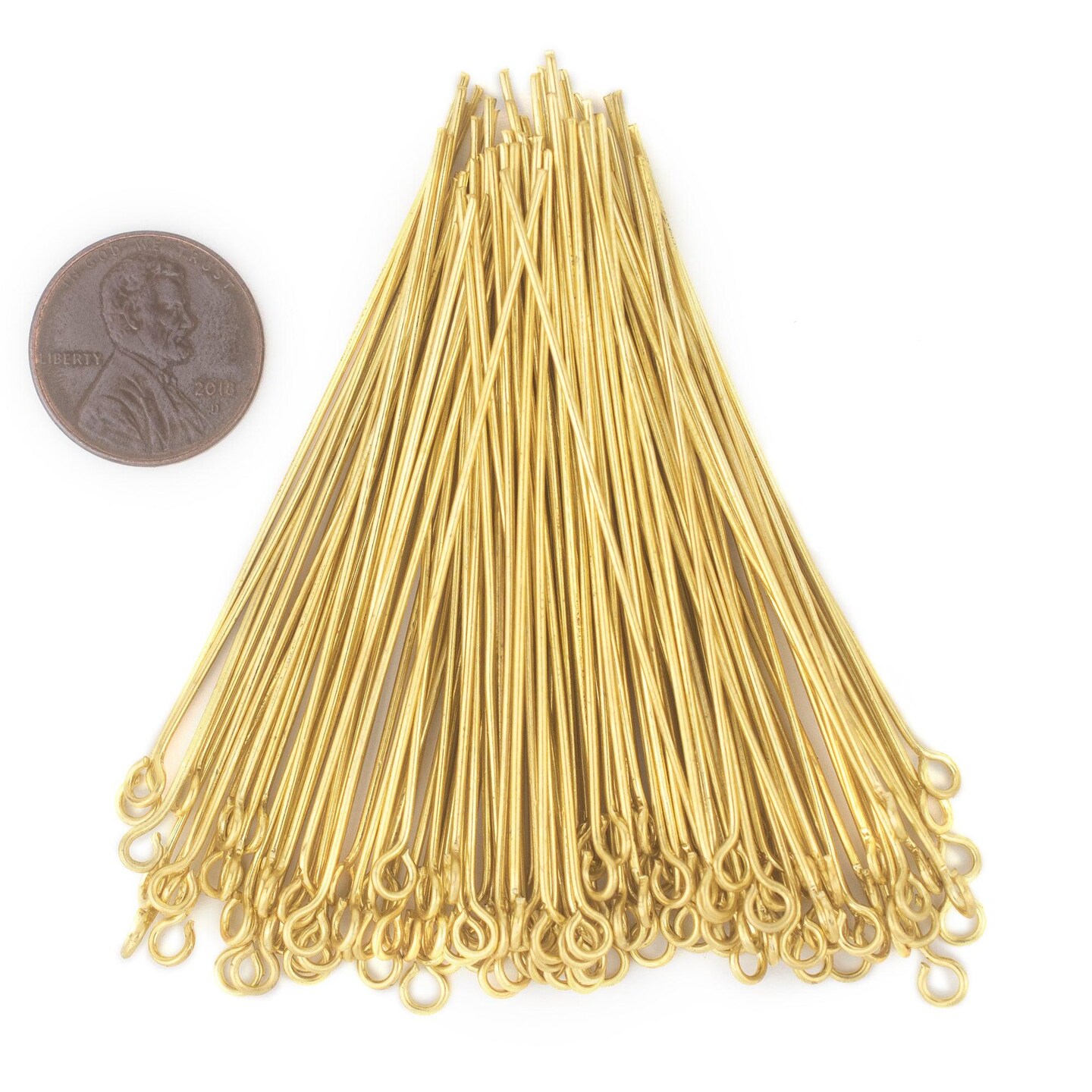 TheBeadChest Gold 21 Gauge 2.5 Inch Eye Pins (Approx 100 pieces)