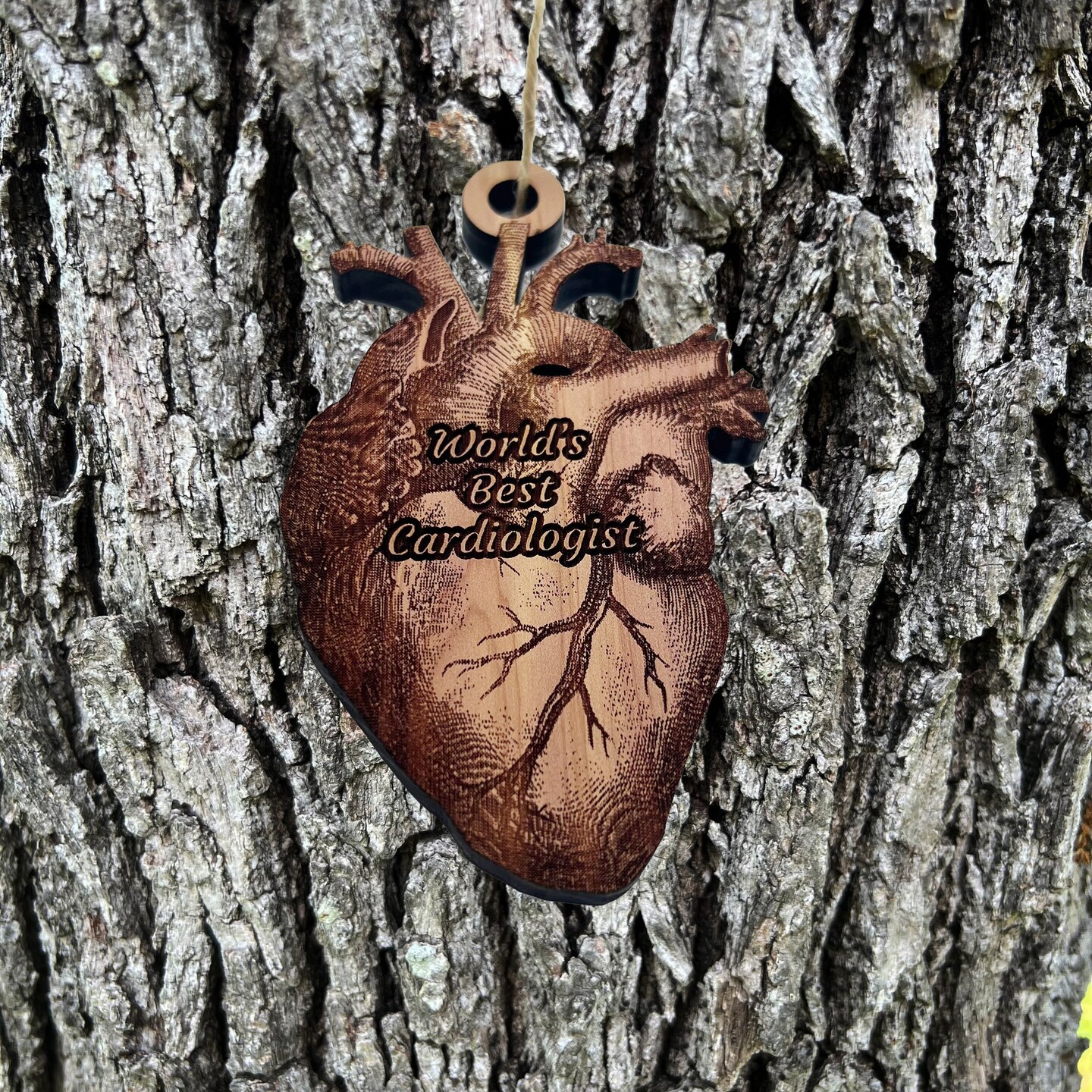 Worlds Best Cardiologist HEART - Cedar Ornament Worlds Best Cardiologist HEART - Cedar Ornament