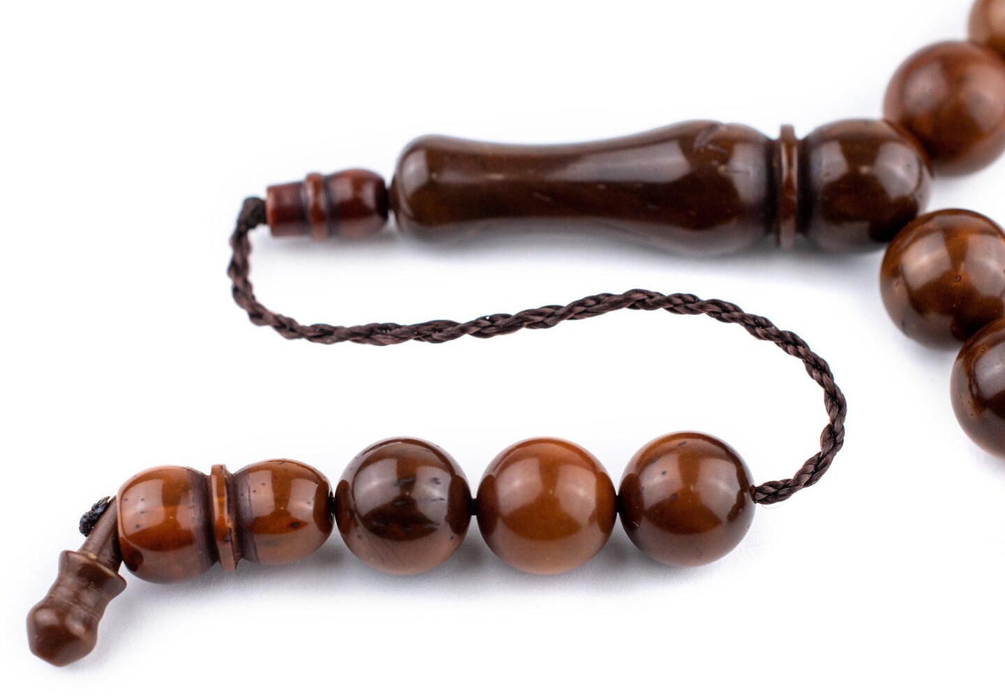 33  Dark Brown Round Wooden Arabian Prayer Beads (10mm), Islamic Tasbih, Ramadan Gift, Quality Middle Eastern Beads - The Bead Chest