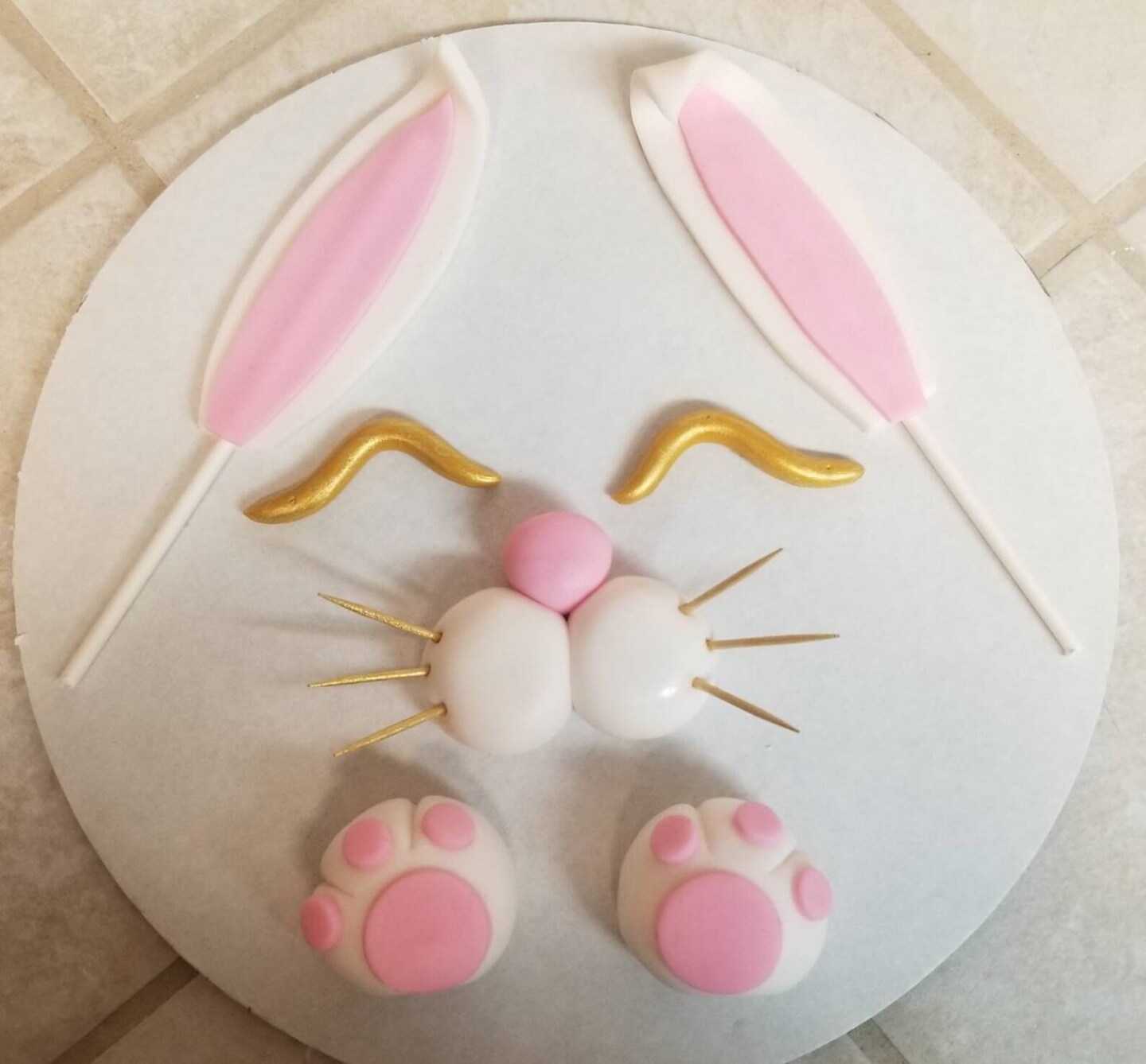 Fondant Bunny Rabbit Cake Topper Set product 3
