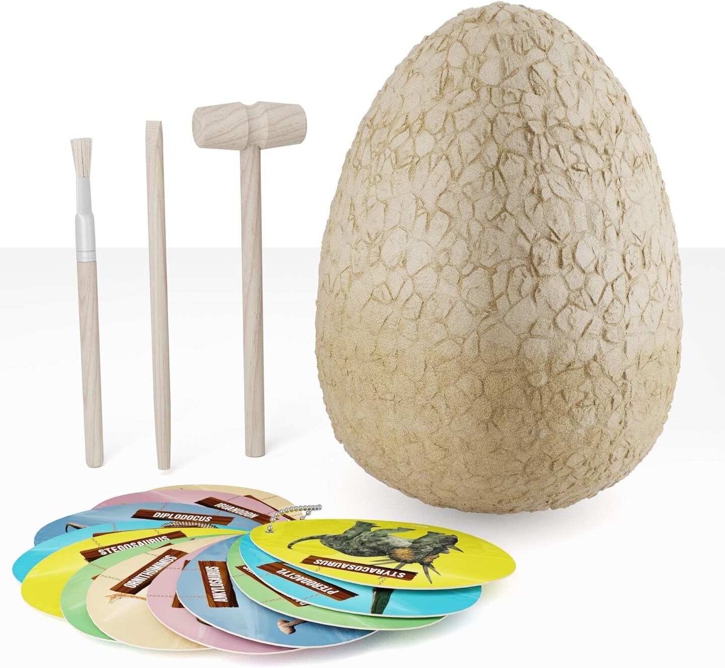 Jumbo Dino Egg Easter Activity - Unearth 12 Unique Large Surprise Dinosaurs in One Giant Filled Egg - Discover Dinosaur Archaeology Science STEM Crafts - Dinosaur Toys Easter Gifts for Boys & Girls